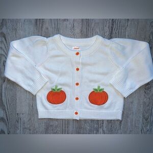Gymboree White Sweater with Pumpkin Buttons